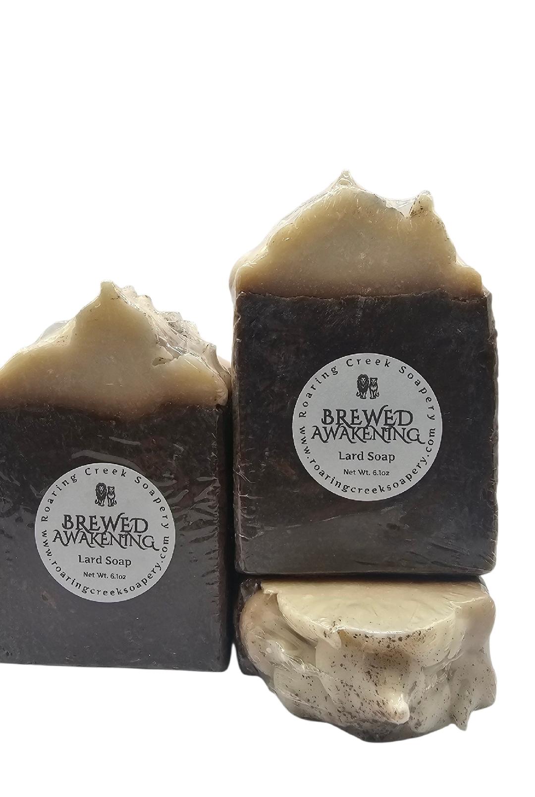 |Brewed Awakening| Soap Bar with Lard, Coffee, Specialty Butters, Hemp, Beeswax