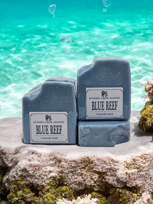 Soap Bar made with Tallow "Blue Reef" scent