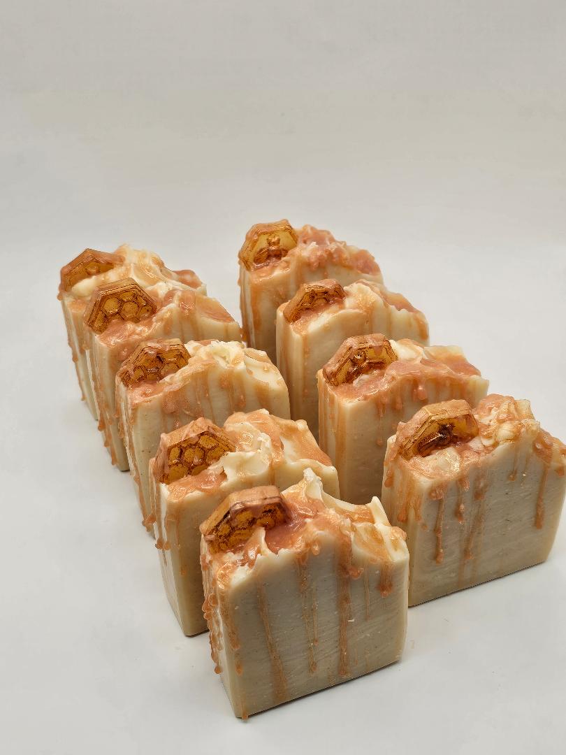 Soap Bar made with 3 butters triple butter Drizzle scent "Oatmeal, Milk and Honey"