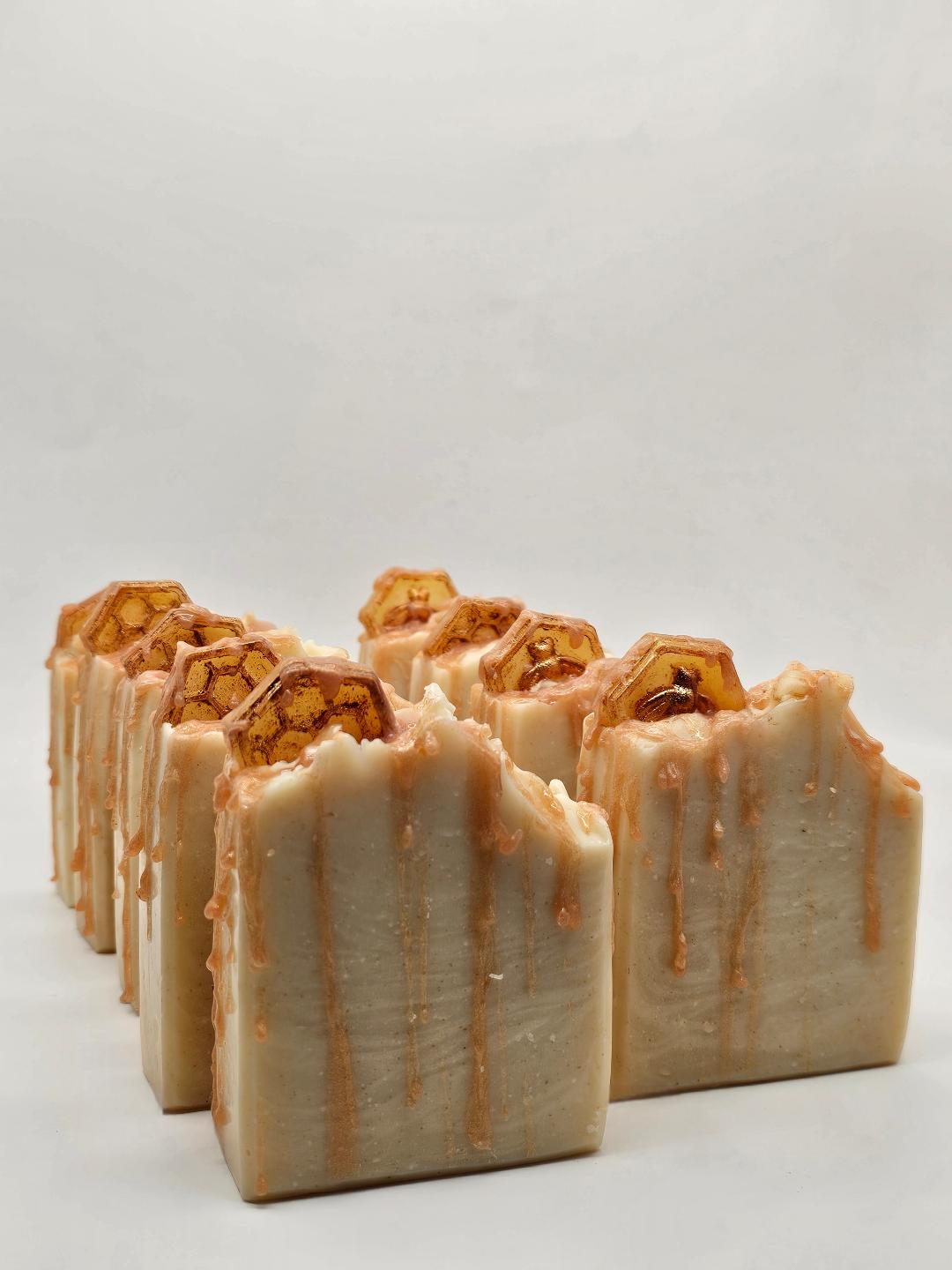Soap Bar made with 3 butters triple butter Drizzle scent "Oatmeal, Milk and Honey"